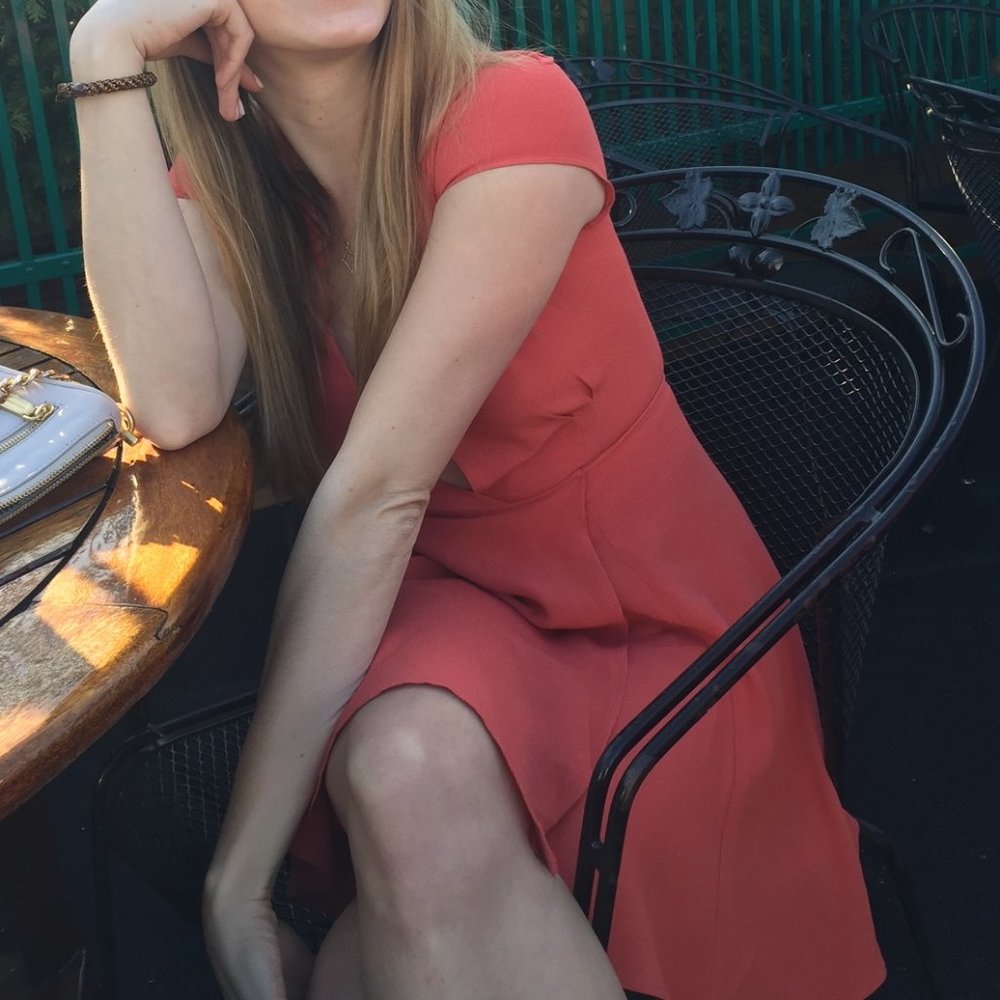 Reformation Coral Wrap Dress